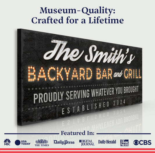 Backyard Bar & Grill Sign XVII Specs - Image by Tailored Canvases