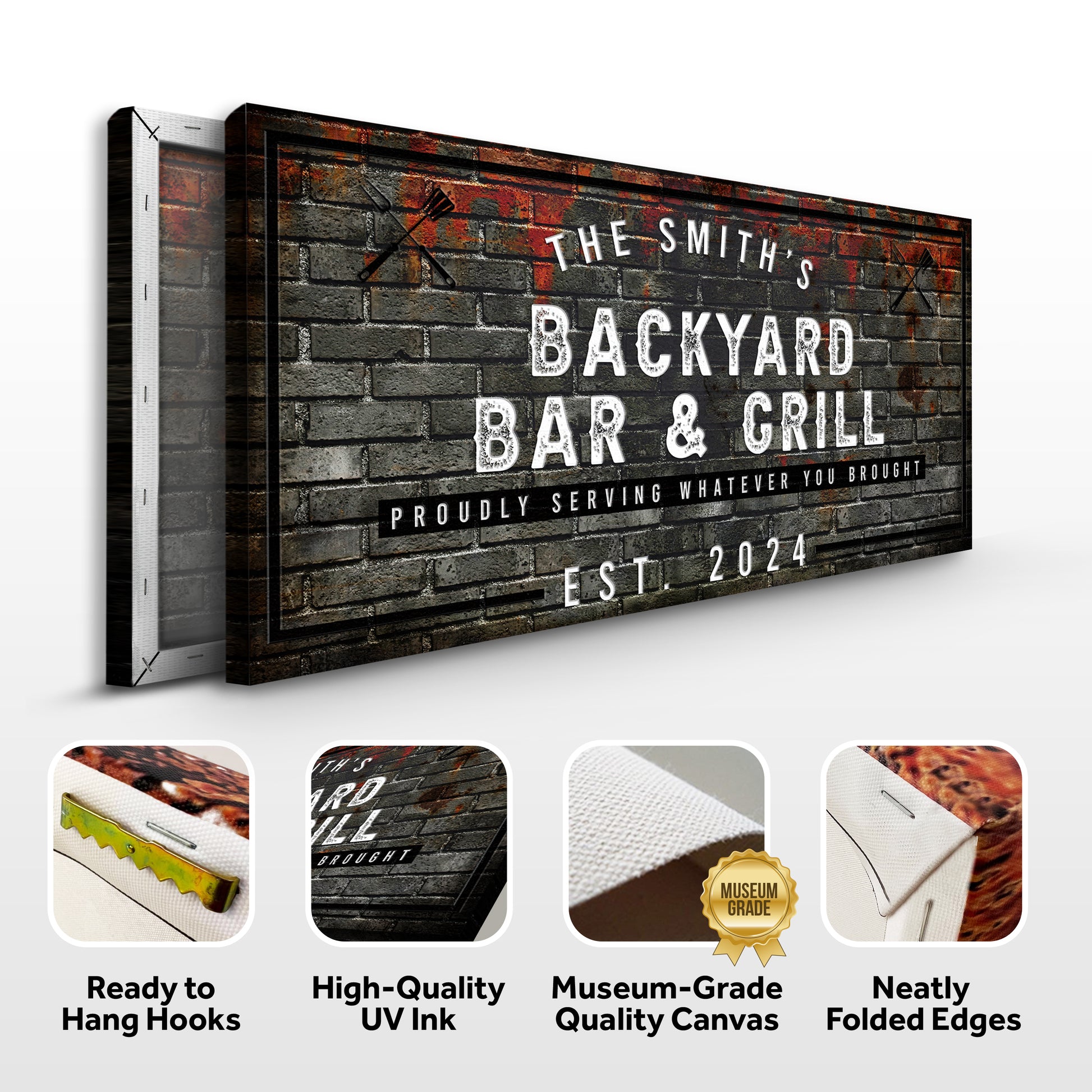 Backyard Bar & Grill Sign XXI Specs - Image by Tailored Canvases