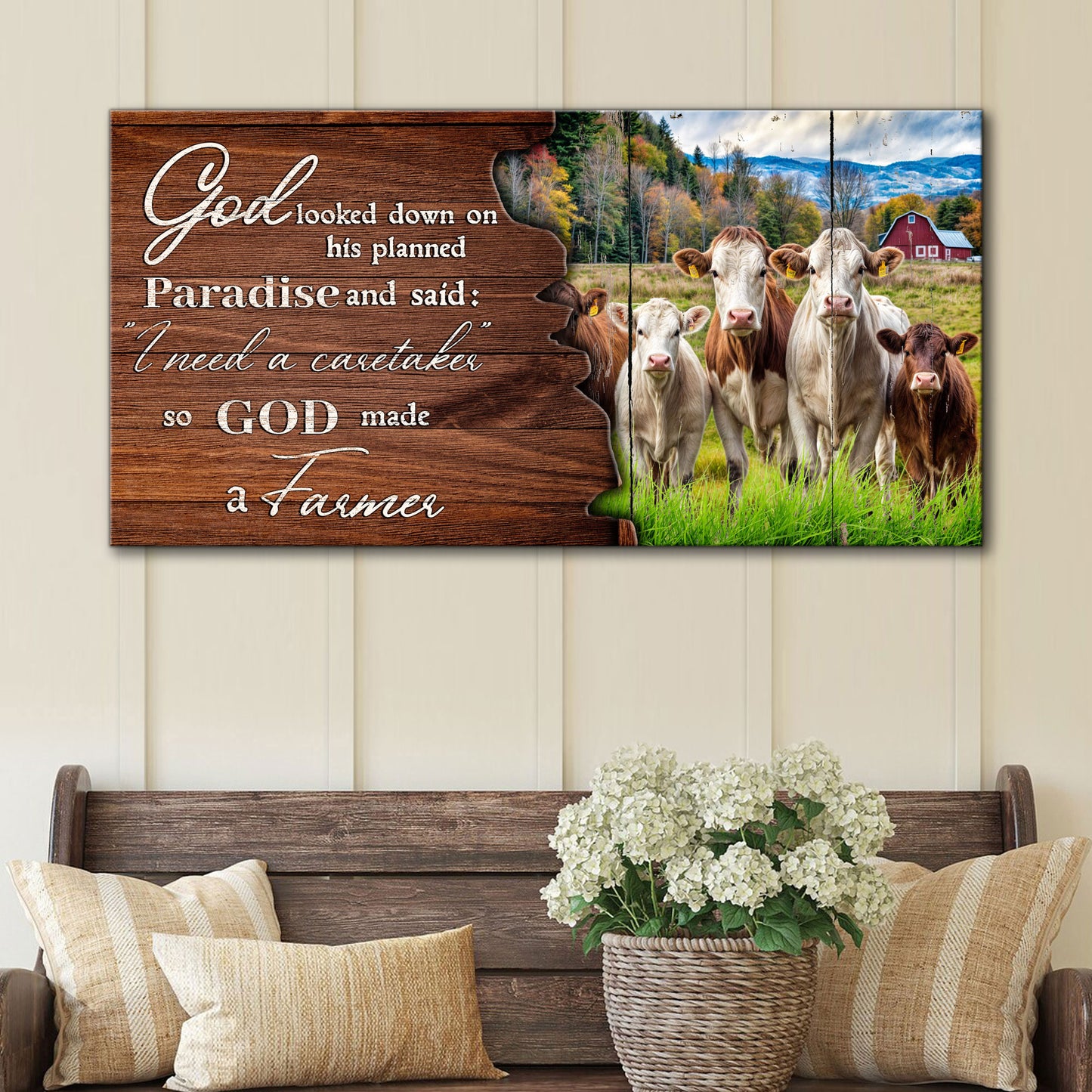 God Made A Farmer Faith Sign