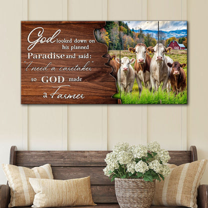 God Made A Farmer Faith Sign