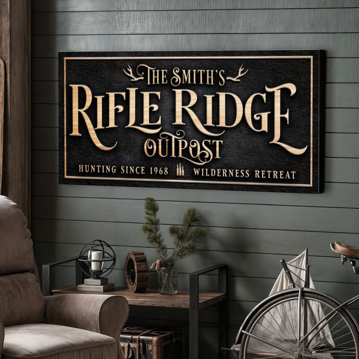 Personalized Rifle Ridge Outpost Family Sign