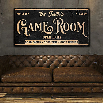 Personalized Game Room Sign - Image by Tailored Canvases