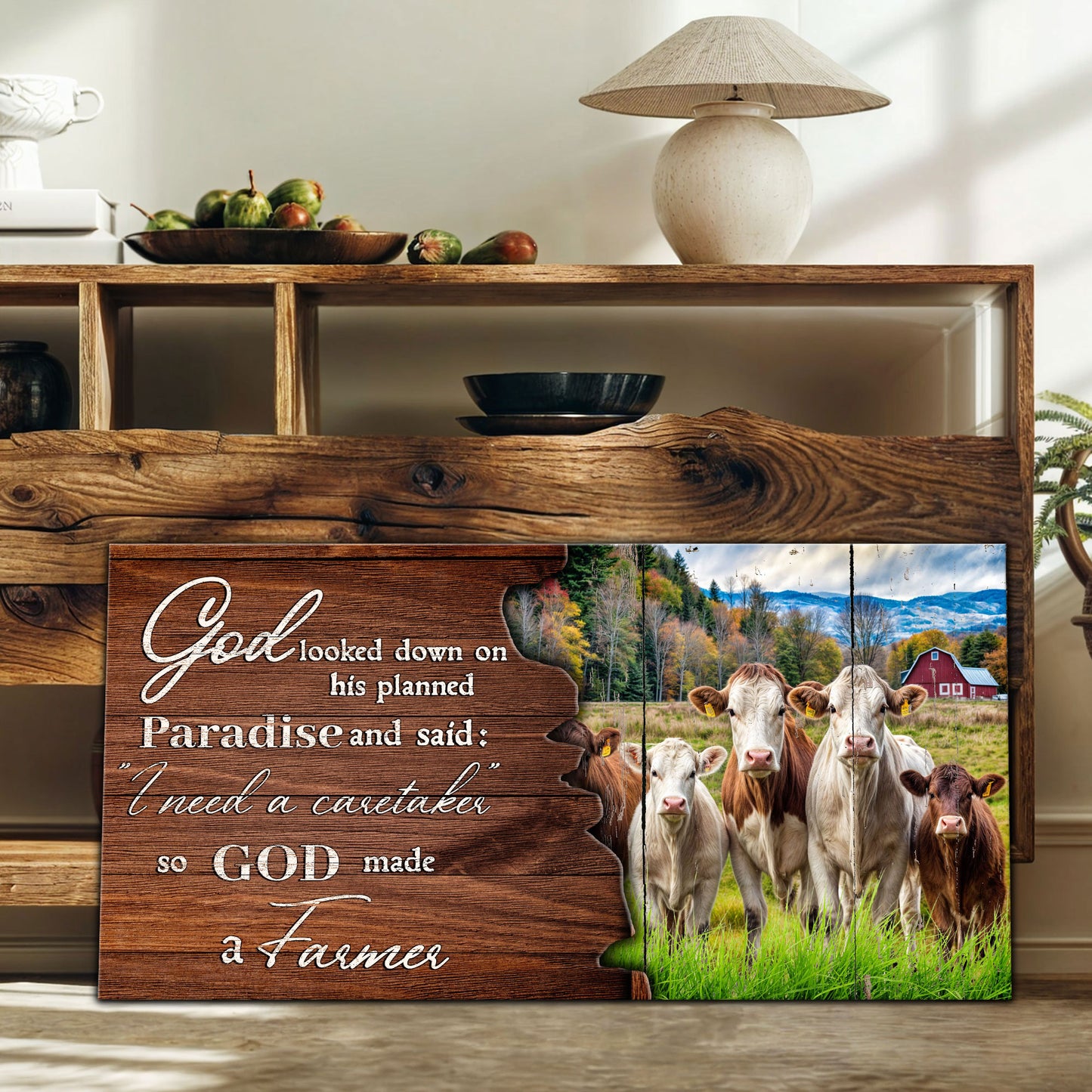 God Made A Farmer Faith Sign