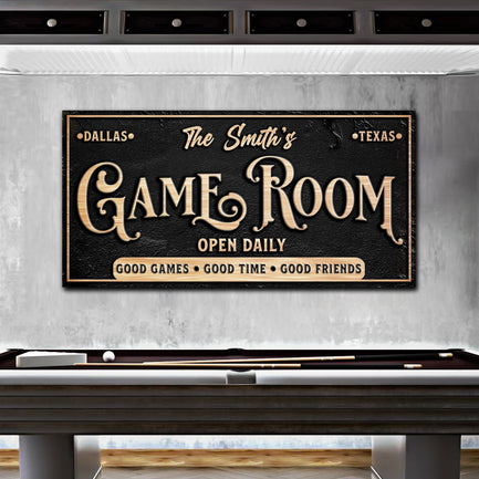 Personalized Game Room Sign  - Image by Tailored Canvases