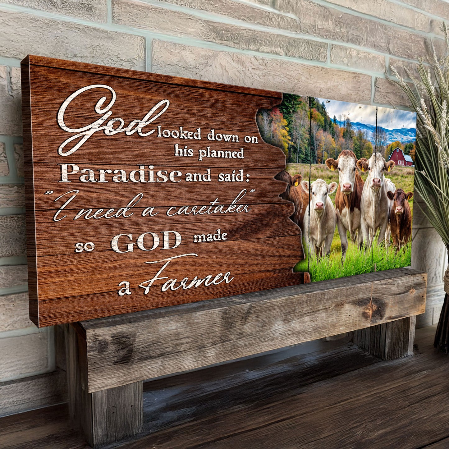 God Made A Farmer Faith Sign