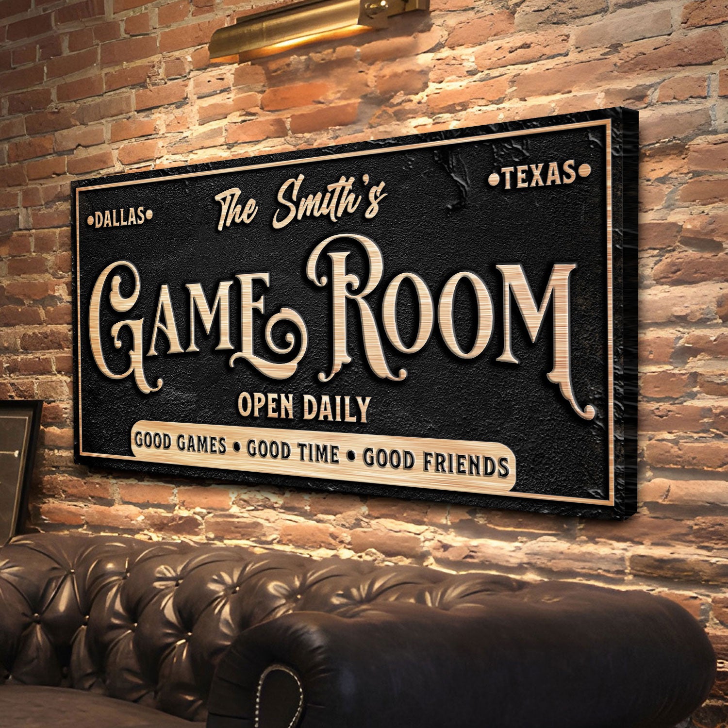 Personalized Game Room Sign Style 2 - Image by Tailored Canvases