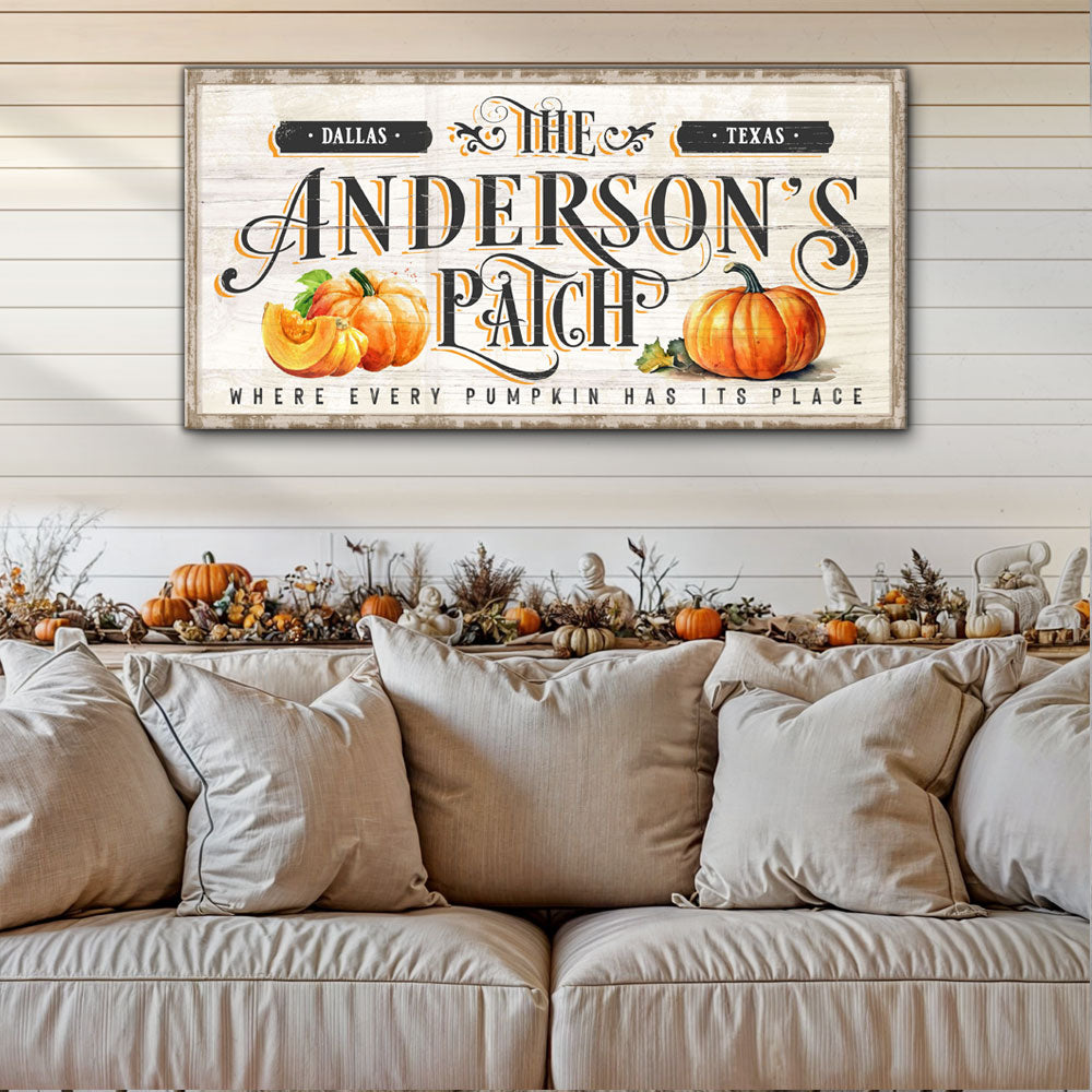 Personalized Pumpkin Patch Sign IV