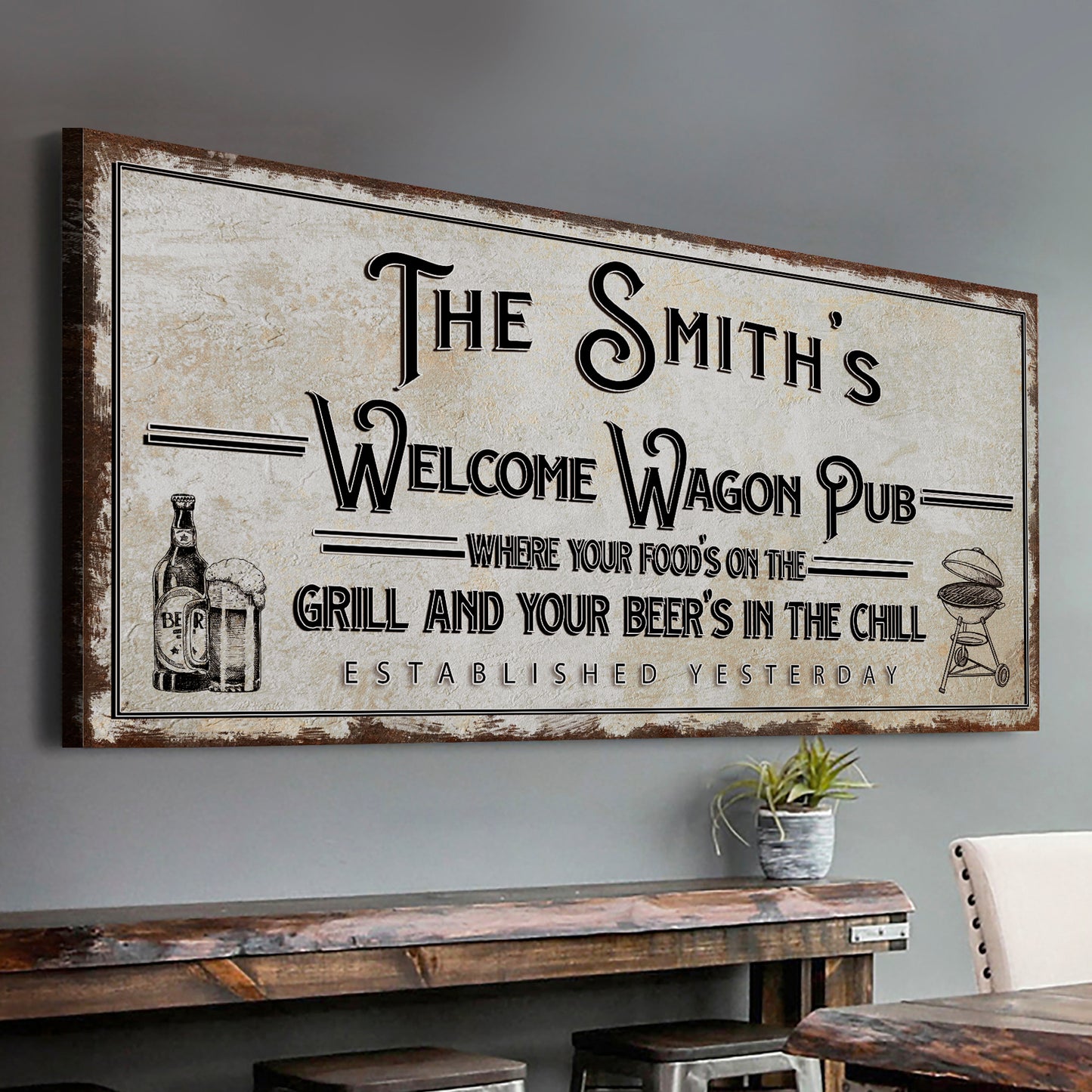 Welcome Wagon Pub Your Beer's In The Chill Sign
