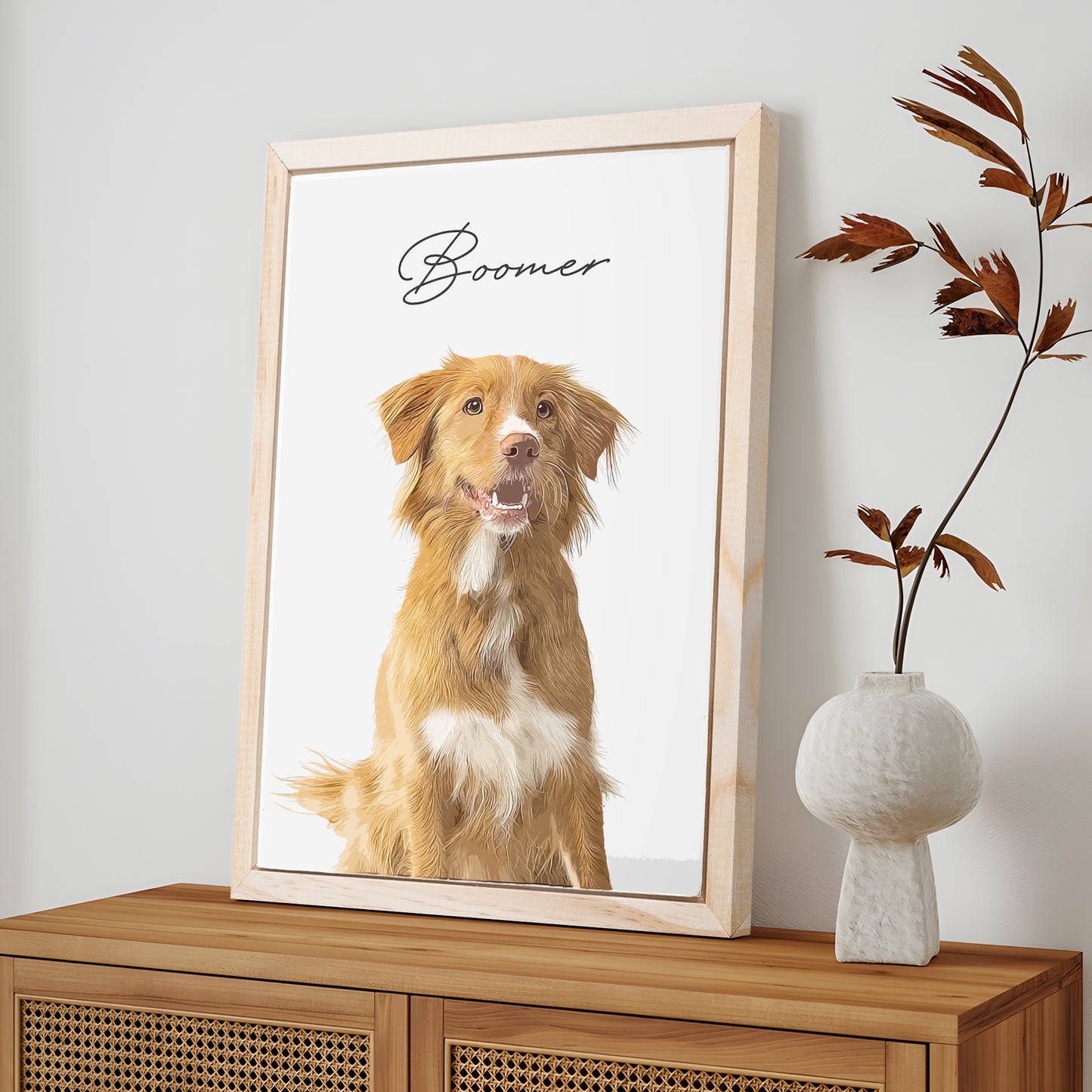 Custom Pet Memorial Portrait Watercolor Sign