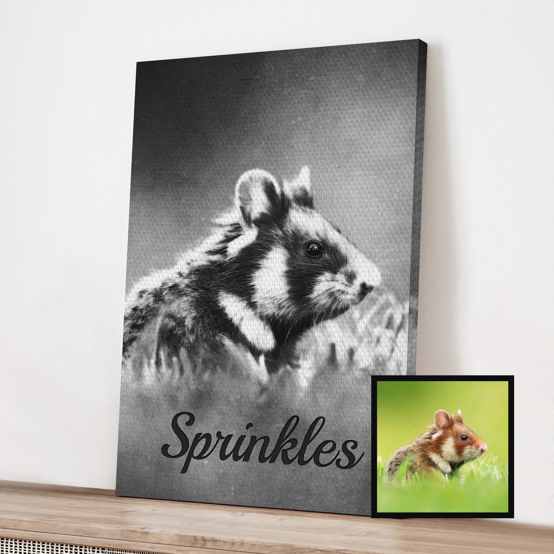 Hamster Monochrome Sign Style 2 - Image by Tailored Canvases