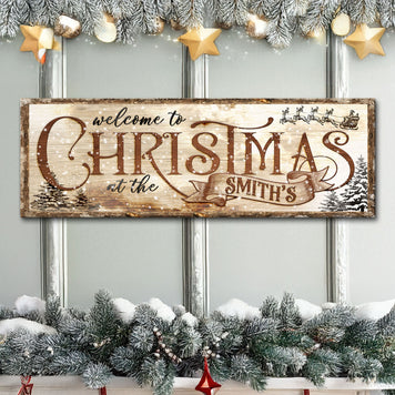 Family Welcome To Christmas Sign