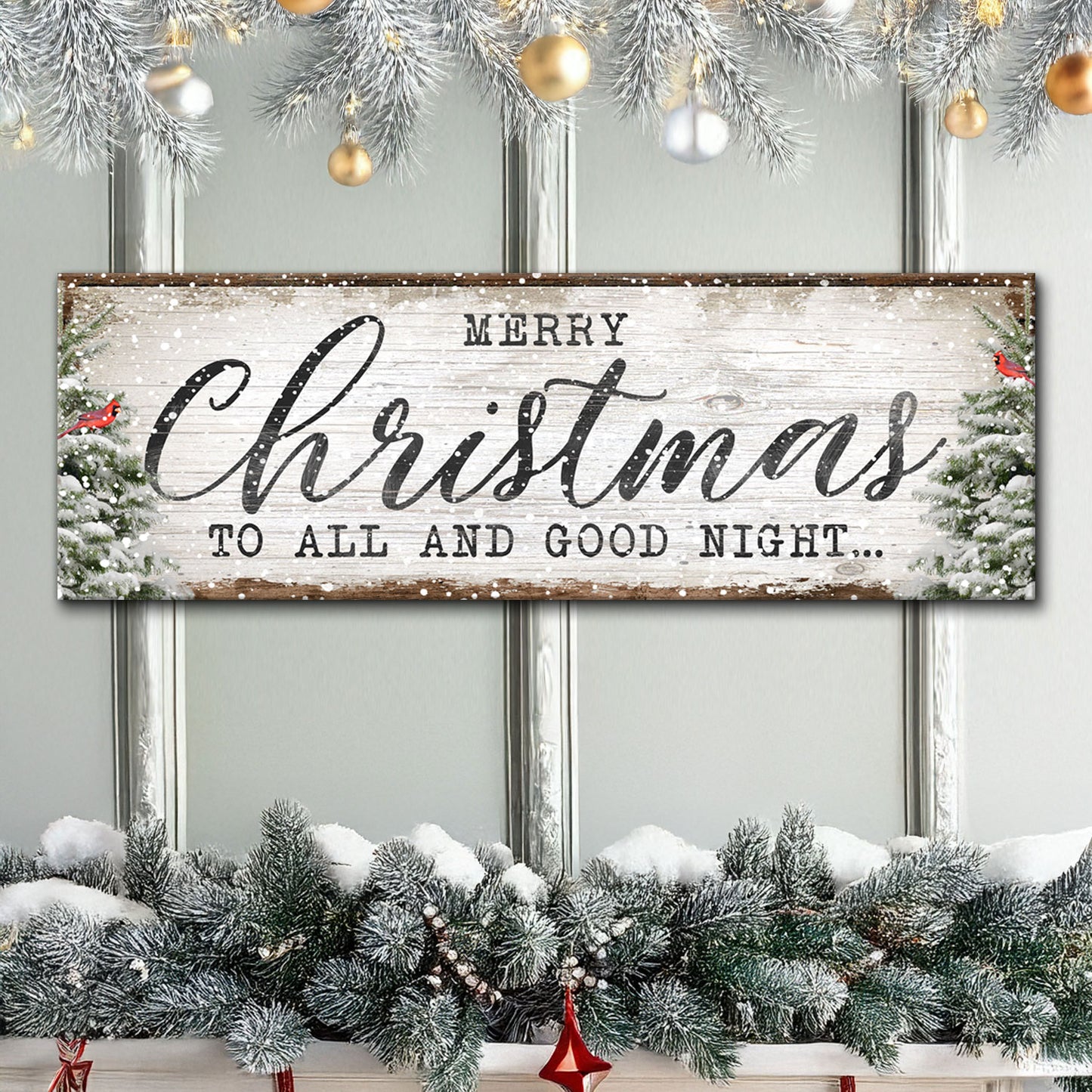 Merry Christmas To All And Goodnight Sign - Image by Tailored Canvases