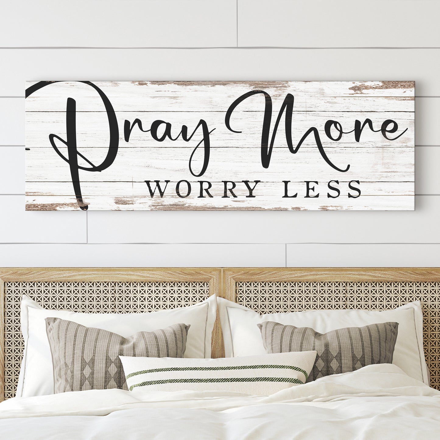 Pray More Worry Less Faith Sign III