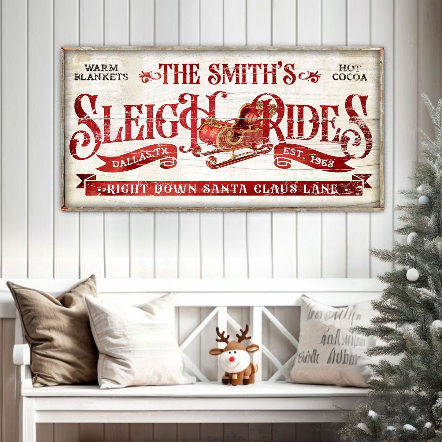 Sleigh Rides Christmas Sign III - Image by Tailored Canvases