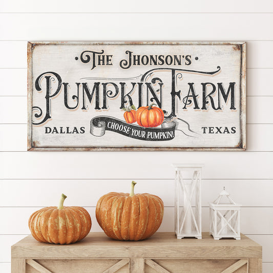 Family Pumpkin Farm Sign