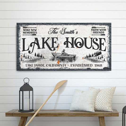 Lake House Sign IX Style 2 - Image by Tailored Canvases