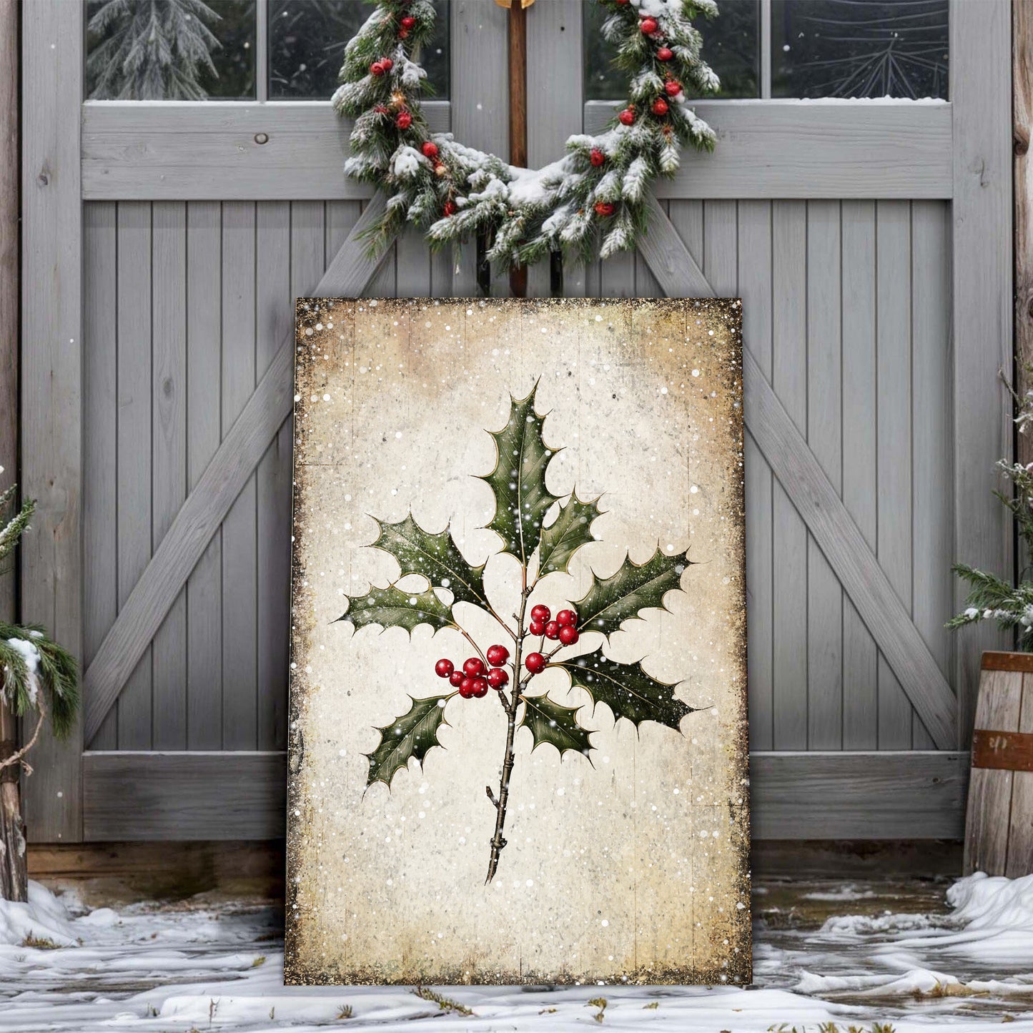 Christmas Holly Wall Art II | Image by Tailored Canvases