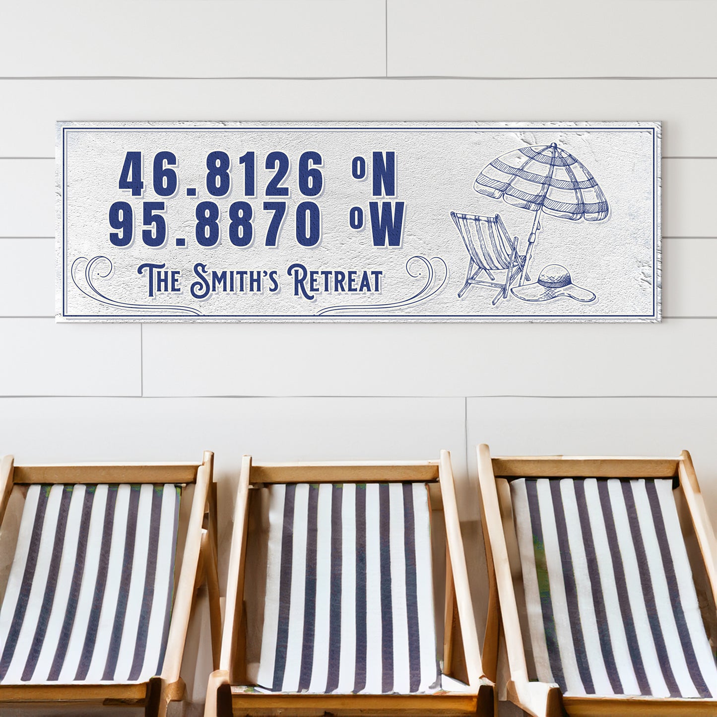 House Retreat Coordinates Sign - Image by Tailored Canvases