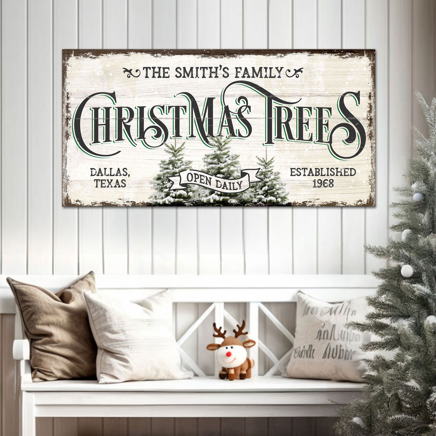 Family Christmas Tree Farm Sign- Image by Tailored Canvases