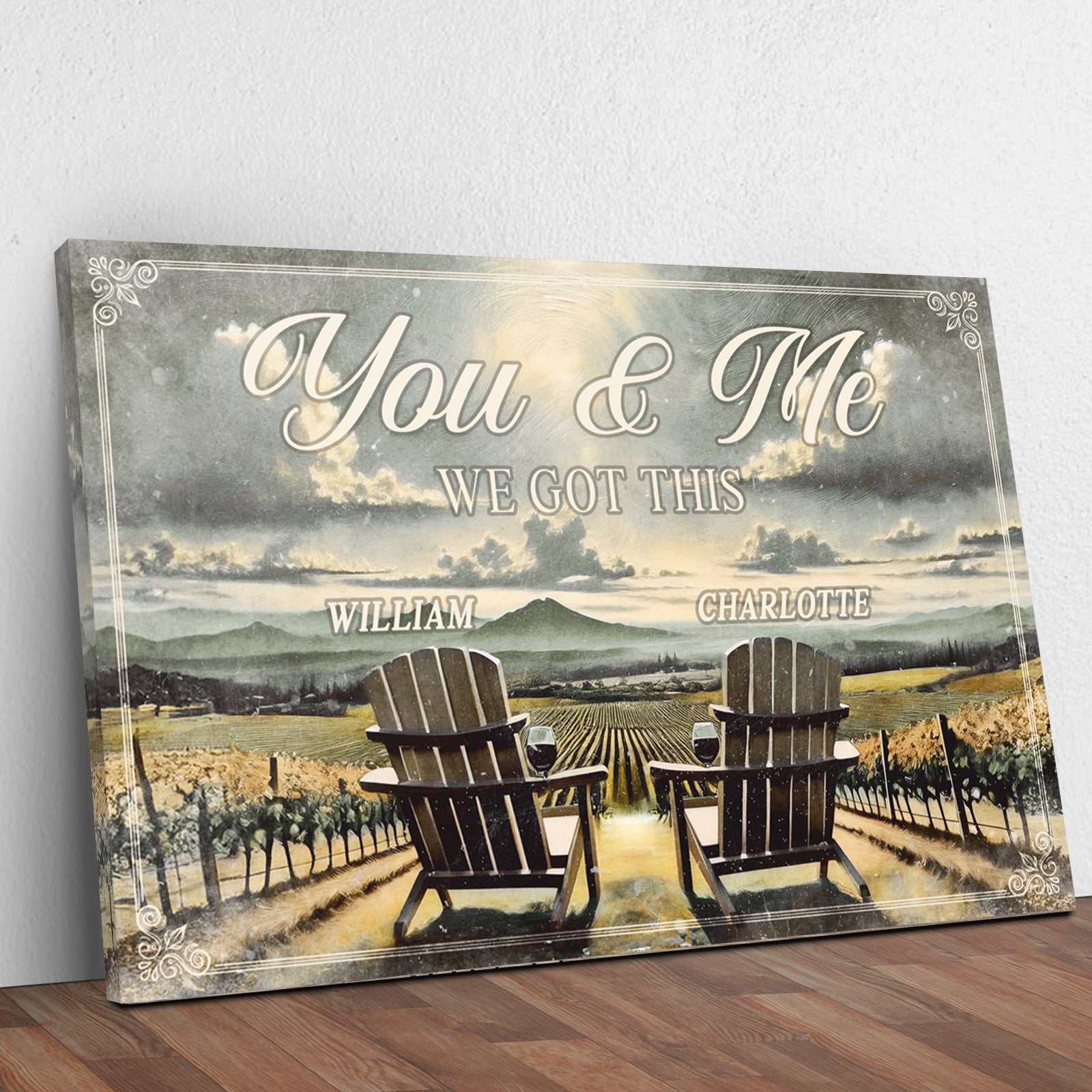 Vineyard Themed We Got This Couple Sign - Image by Tailored Canvases