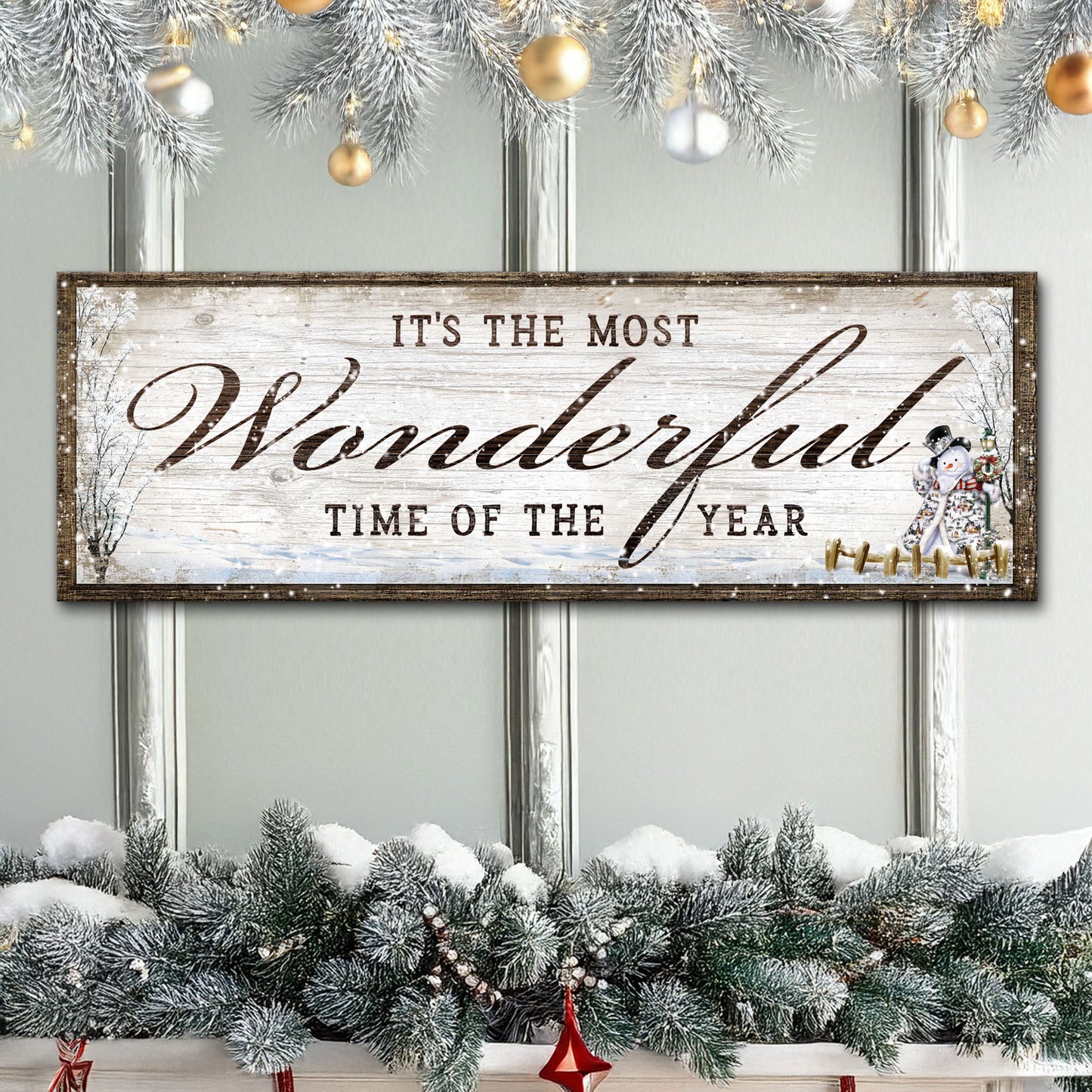 It's The Most Wonderful Time Of The Year Christmas Sign - Image by Tailored Canvases