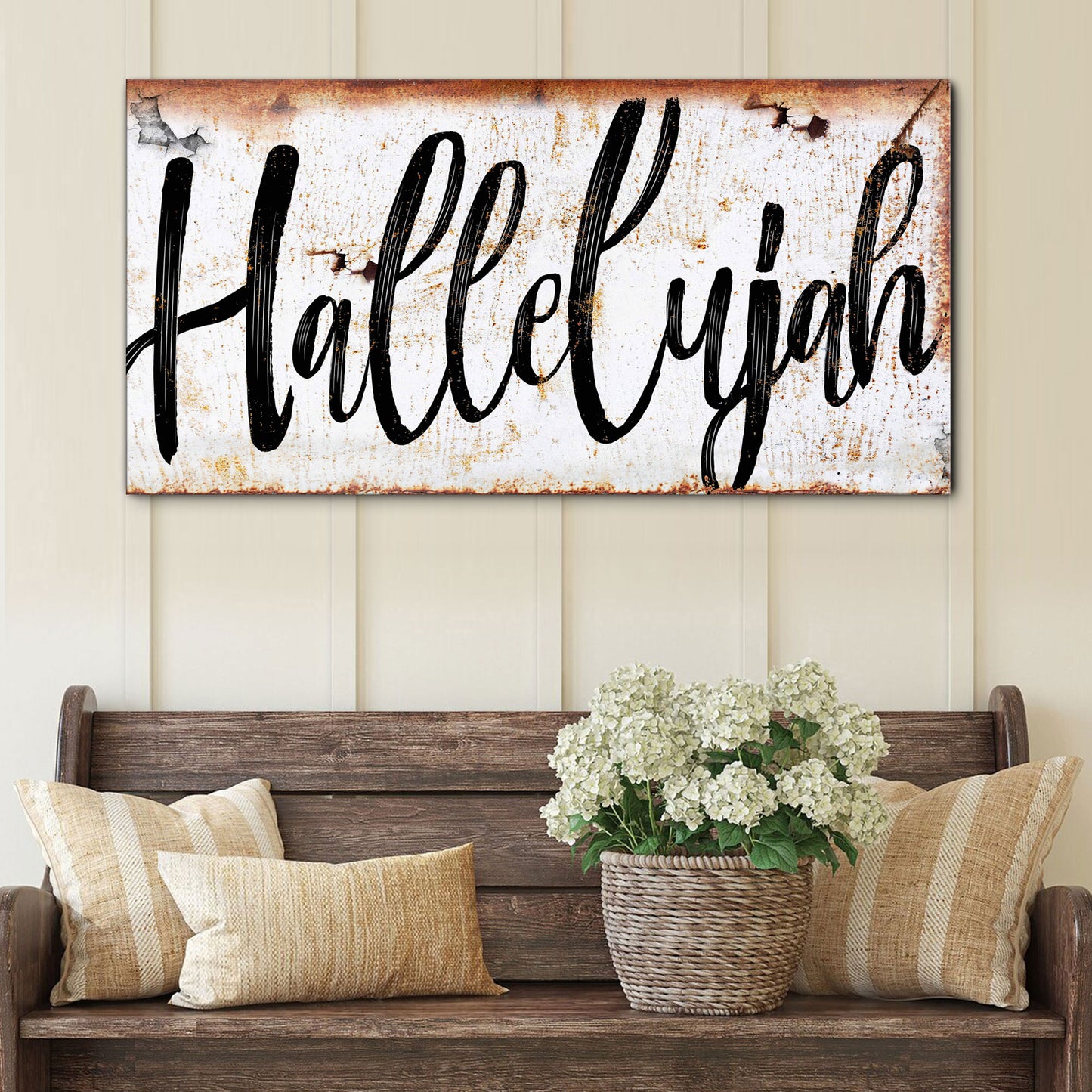 Rustic Hallelujah Faith Sign