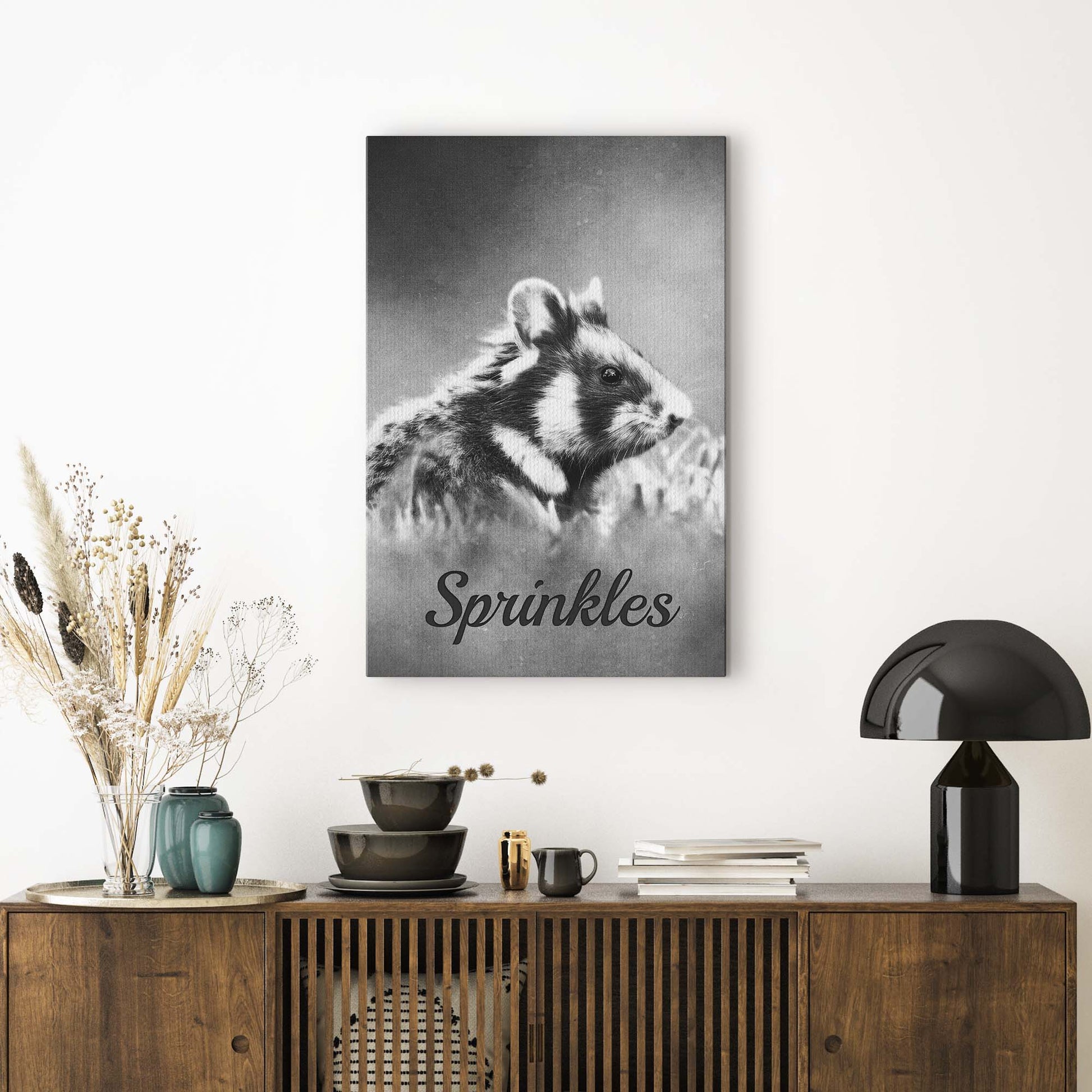 Hamster Monochrome Sign Style 1 - Image by Tailored Canvases
