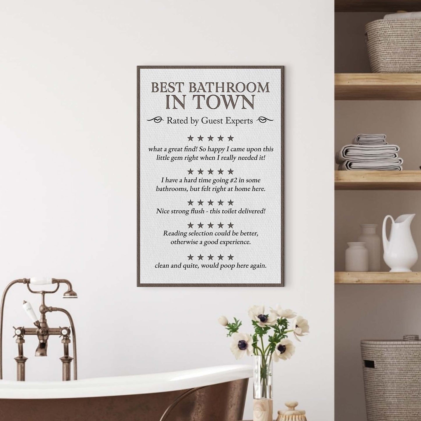 Restroom Guest Reviews Sign Style 2 - Imaged by Tailored Canvases