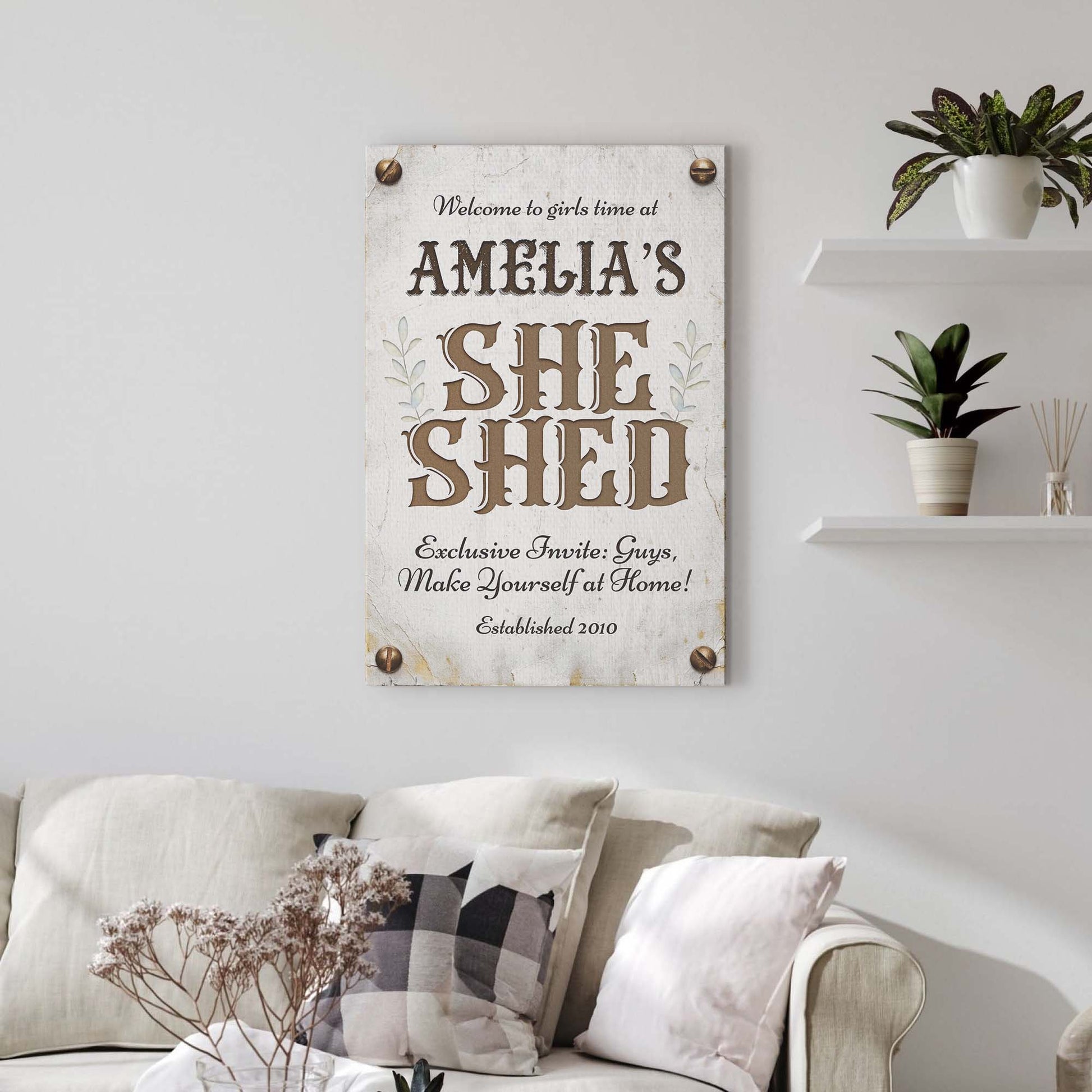 She Shed Sign III Style 2 - Imaged by Tailored Canvases