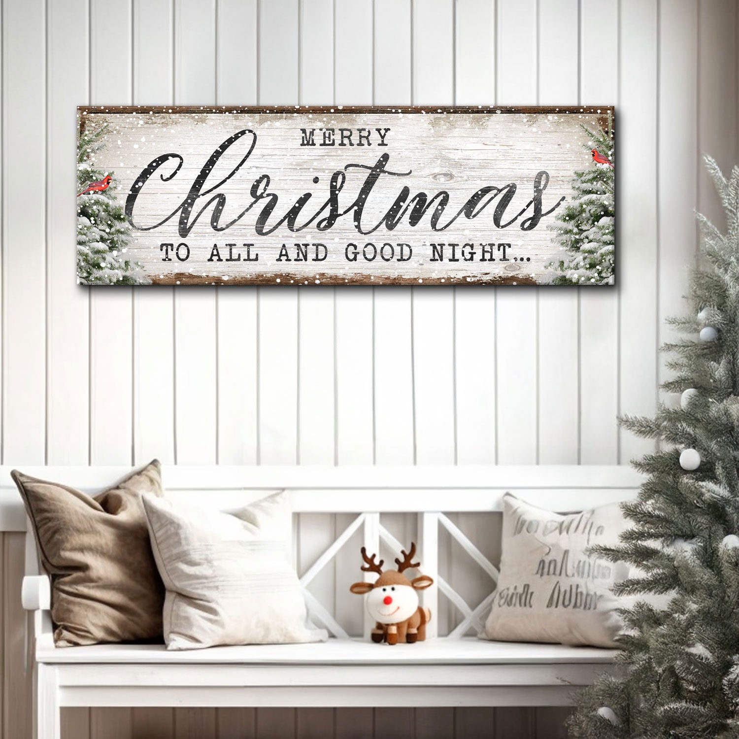 Merry Christmas To All And Goodnight Sign - Image by Tailored Canvases