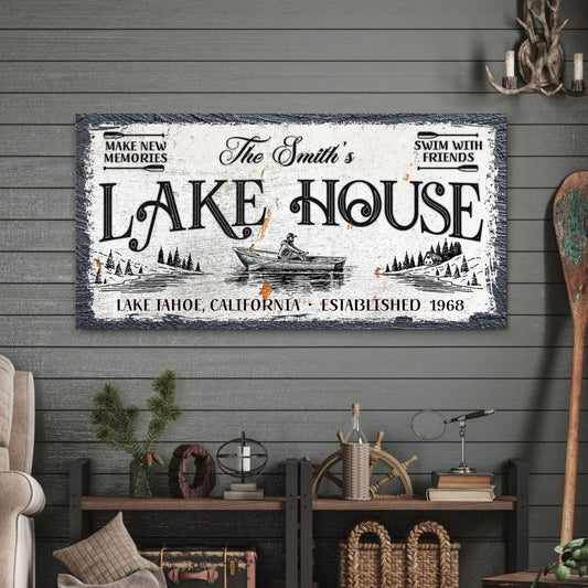 Lake House Sign IX - Image by Tailored Canvases