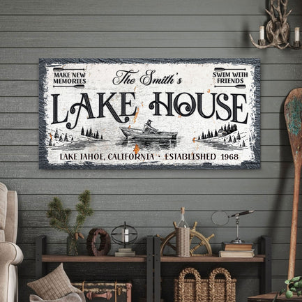 Lake House Sign IX  - Image by Tailored Canvases