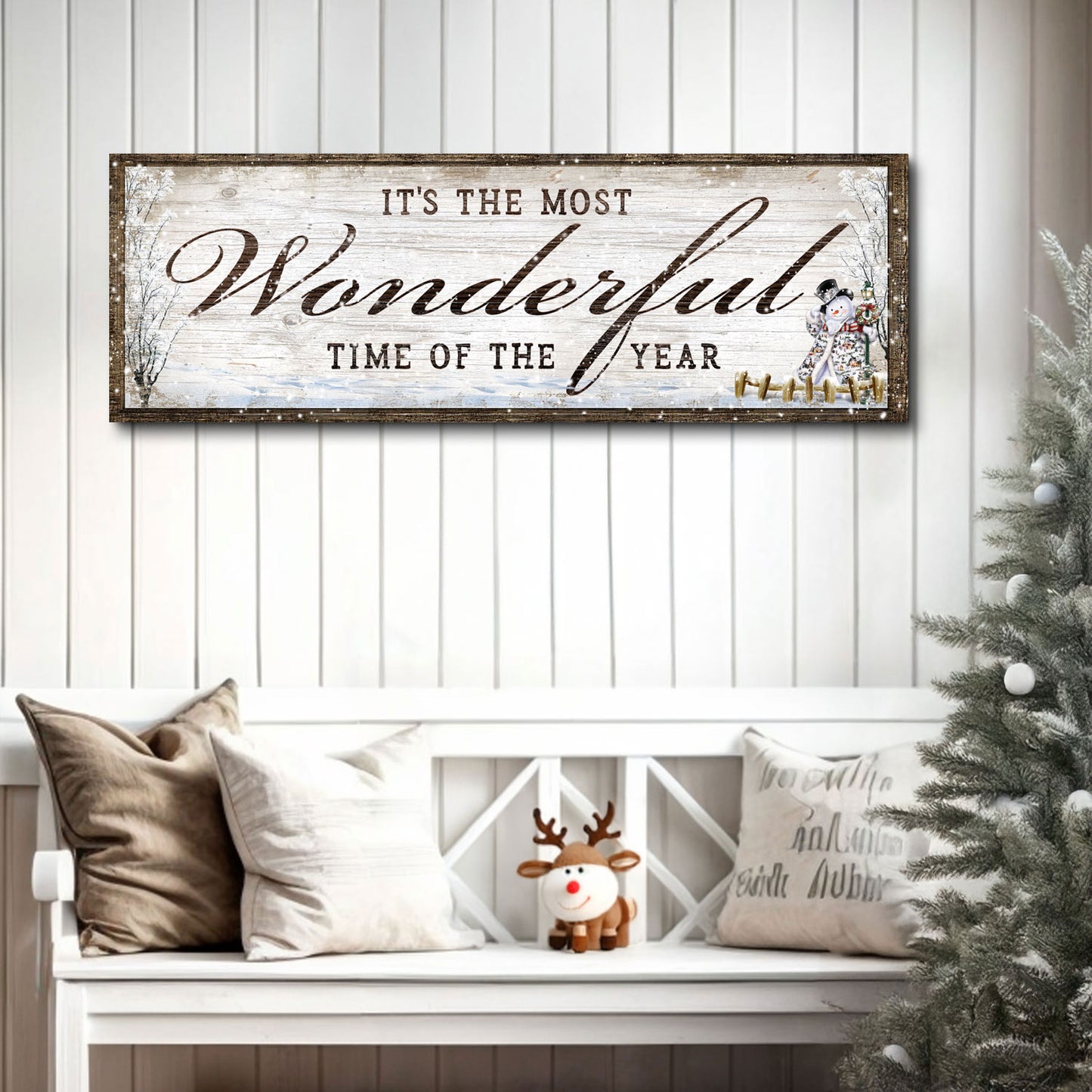 It's The Most Wonderful Time Of The Year Christmas Sign - Image by Tailored Canvases