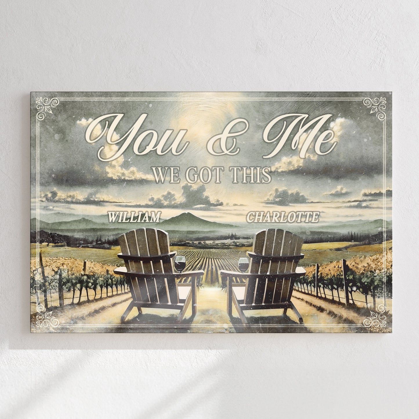 Vineyard Themed We Got This Couple Sign - Image by Tailored Canvases