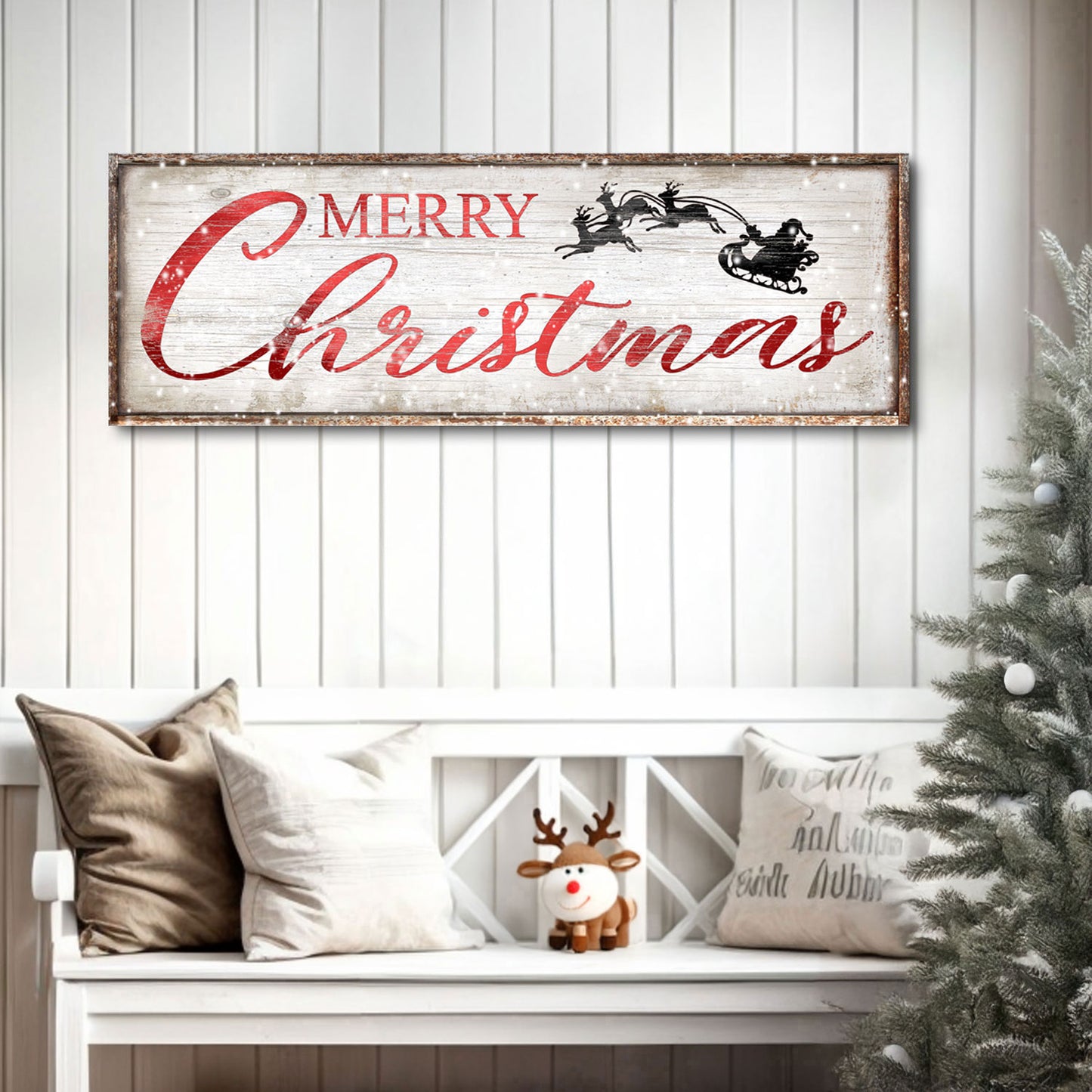 Vintage Merry Christmas Sign - Image by Tailored Canvases