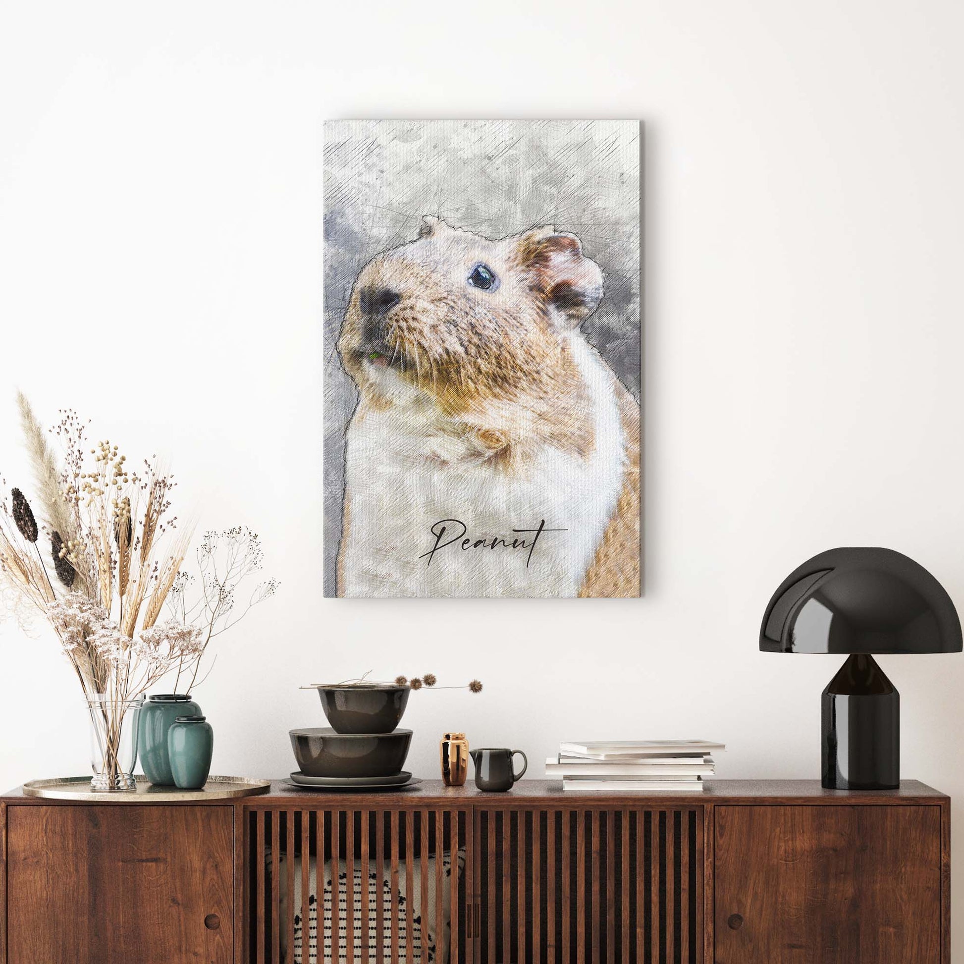 Hamster Pencil Sketch Sign Style 1 - Image by Tailored Canvases