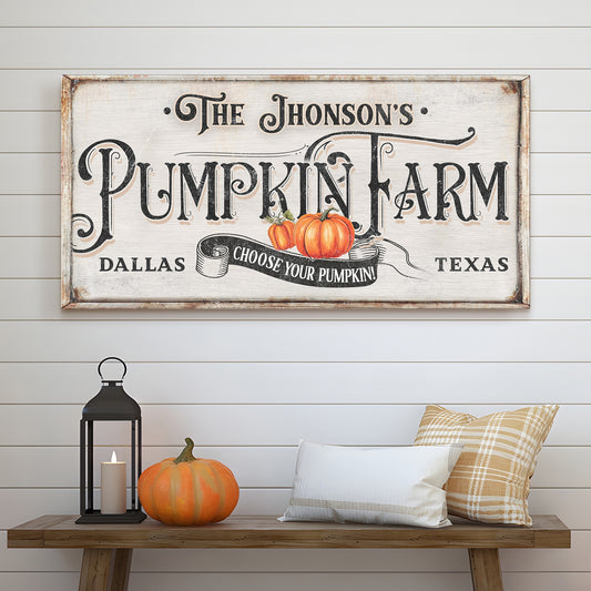 Family Pumpkin Farm Sign