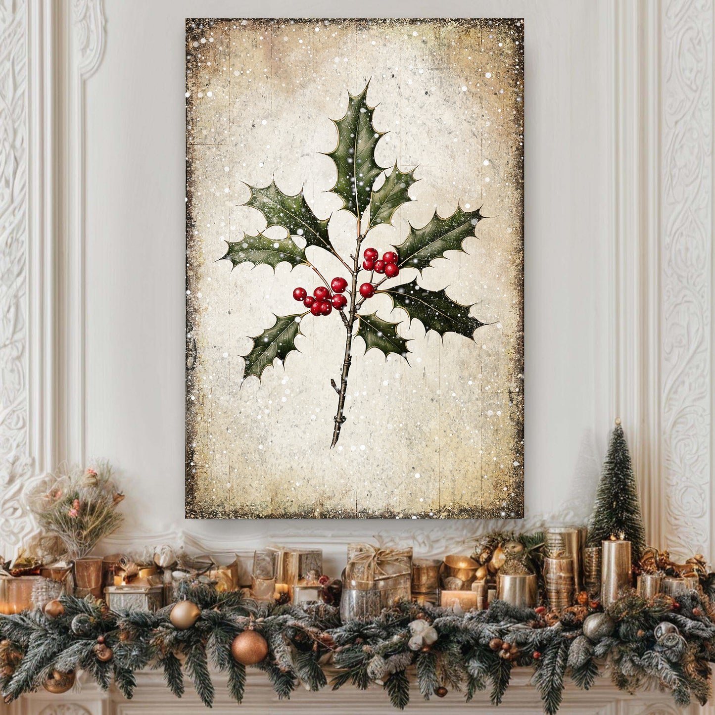 Christmas Holly Wall Art II | Image by Tailored Canvases