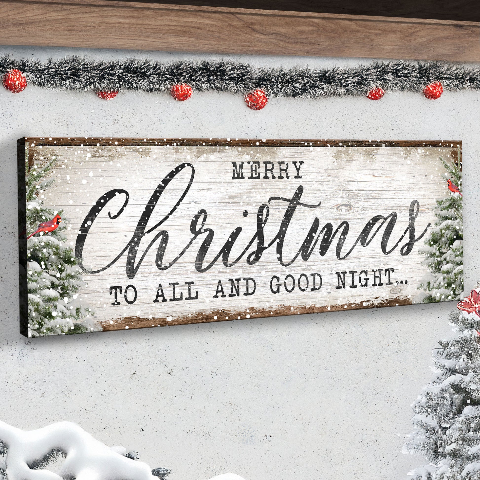 Merry Christmas To All And Goodnight Sign - Image by Tailored Canvases