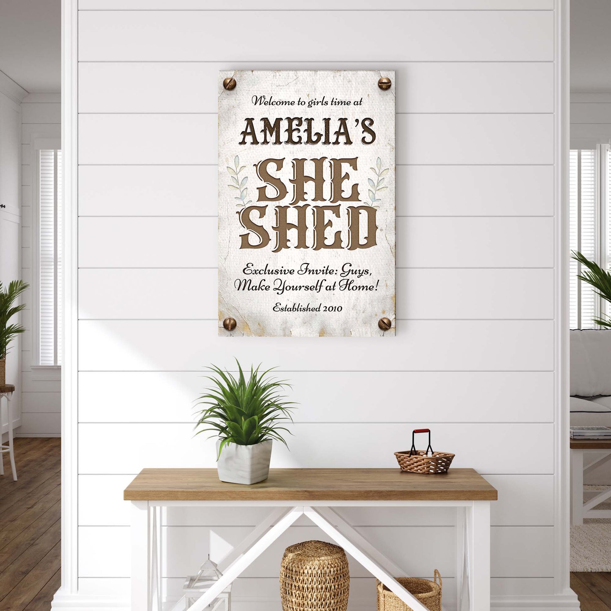 She Shed Sign III Style 1 - Imaged by Tailored Canvases