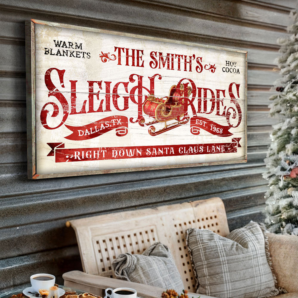 Sleigh Rides Christmas Sign III