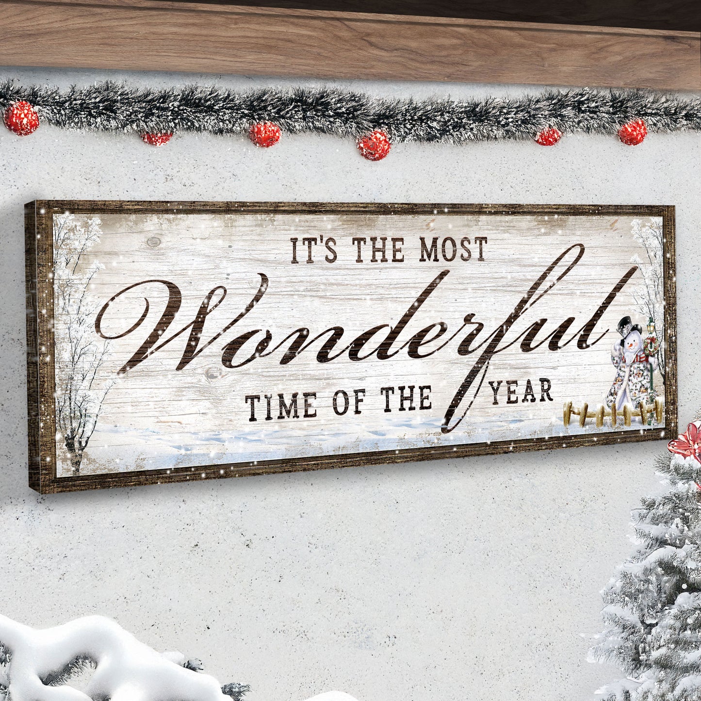 It's The Most Wonderful Time Of The Year Christmas Sign - Image by Tailored Canvases