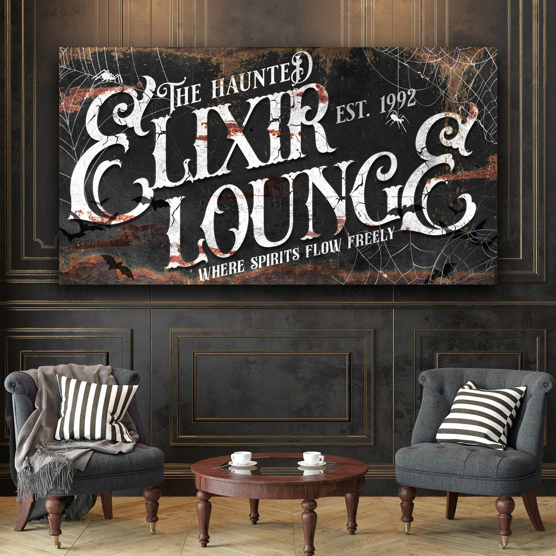The Haunted Elixir Lounge Sign III | Tailored Canvases