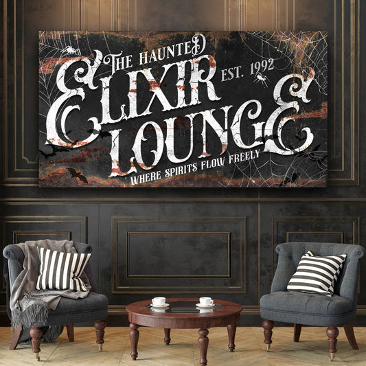 The Haunted Elixir Lounge Halloween Sign III