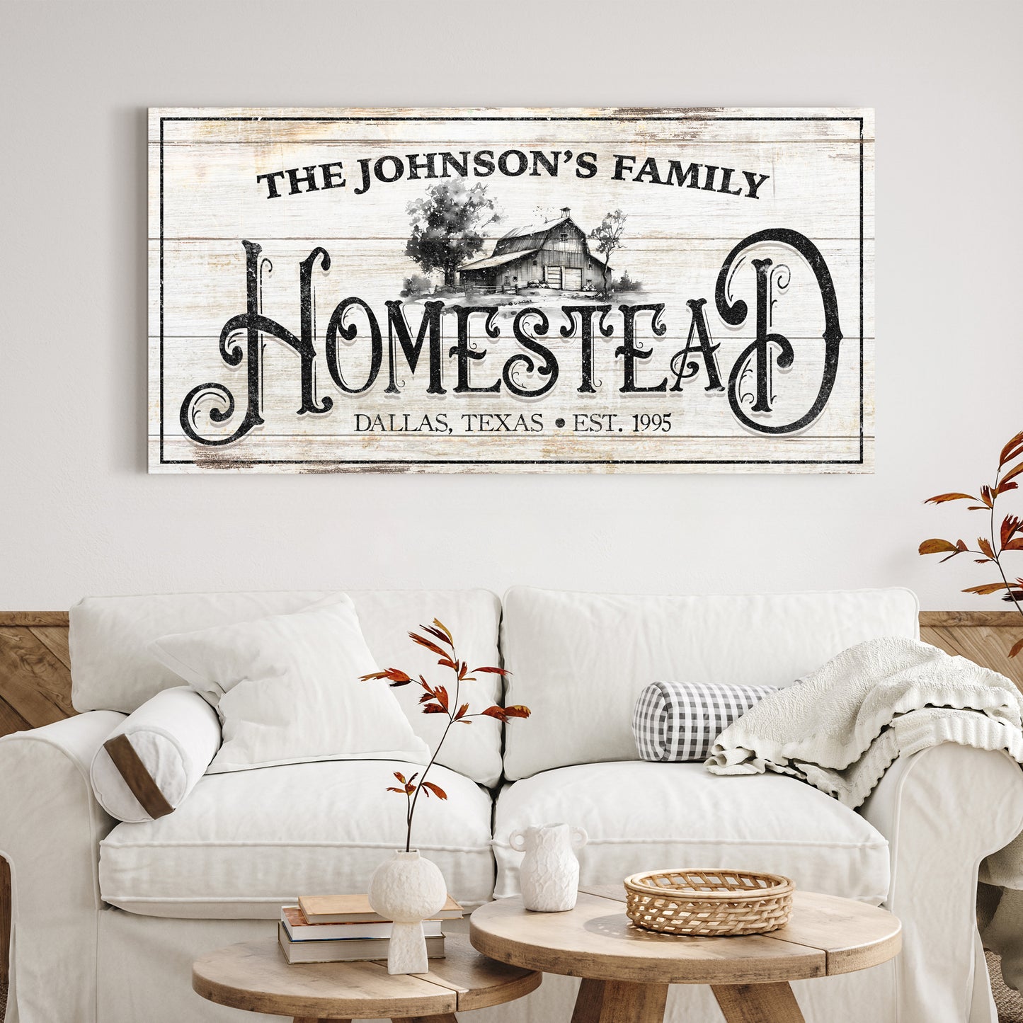 Vintage Farmhouse Homestead Sign