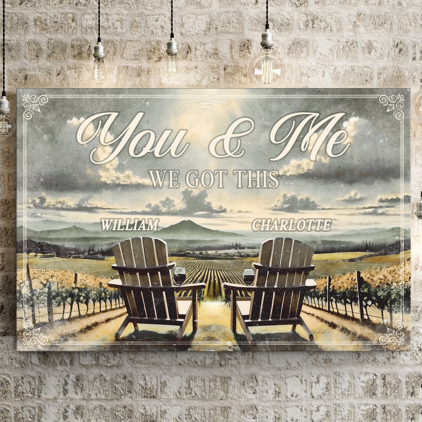 Vineyard Themed We Got This Couple Sign - Image by Tailored Canvases