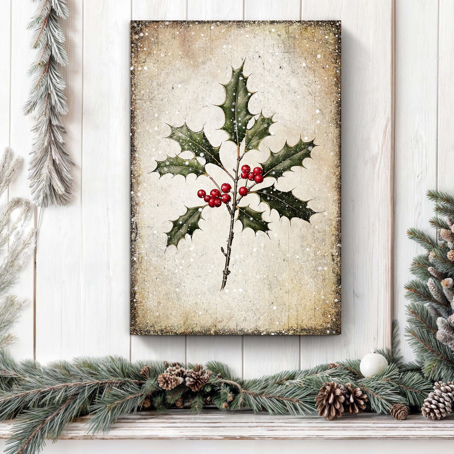 Christmas Holly Wall Art II