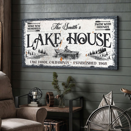 Lake House Sign IX  - Image by Tailored Canvases