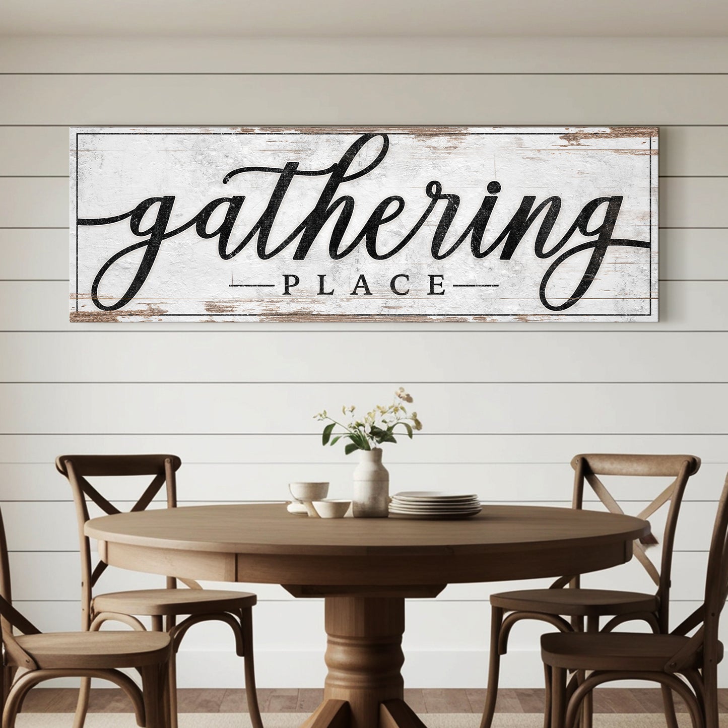 Gathering Place Kitchen Sign Decor | Dining Room Canvas Wall Art | Thanksgiving Sign Wall Art | Kitchen Wall Decor | Living Room Wall Decor