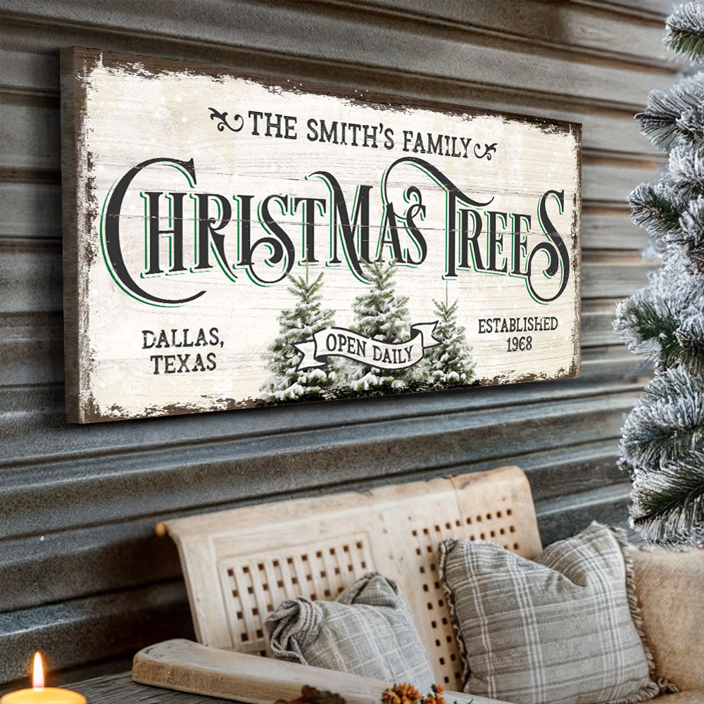 Family Christmas Tree Farm Sign- Image by Tailored Canvases